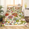 Retro Flowers King Queen Bedding Set Cartoon Vintage Floral Duvet Cover Boho Abstract Quilt Cover Soft Polyester Comforter Cover