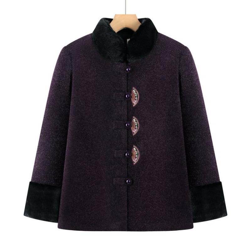 

Зимнее пальто флисовое утолщенное хлопковое пальто жена праздничная теплая одежда 5XL [recommended 150-80kg] фиолетовый