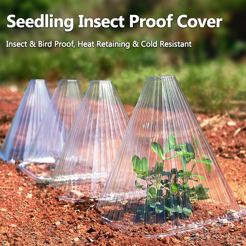 Conical Plant Seedling Protective Plastic Plant Cone Cover Reusable Nursery Seedling Planting Tent Anti-Bird Pest Snail Prevents