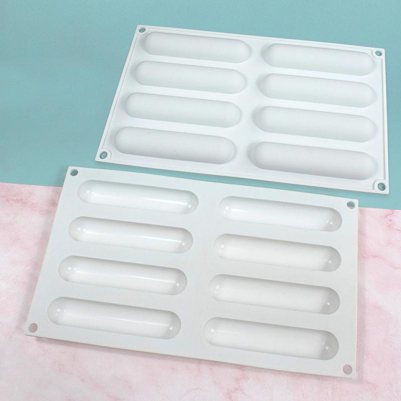 Oval Long Strip Mousse Cake Mold Silicone Pastry Mold For Sweets Cake Forms Tray Diy Homemade French Sweets Baking Mould