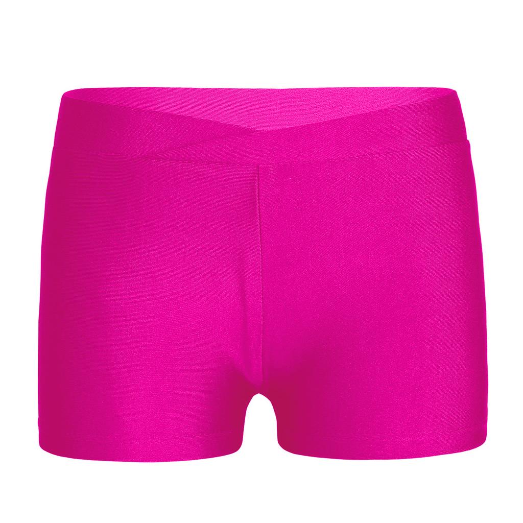 Kids Girls Stretchy Sports Shorts Leggings Boy-cut Slim Fit Gymnastics Ballet Dance Booty Shorts Workout Fitness Tumbling Bottom