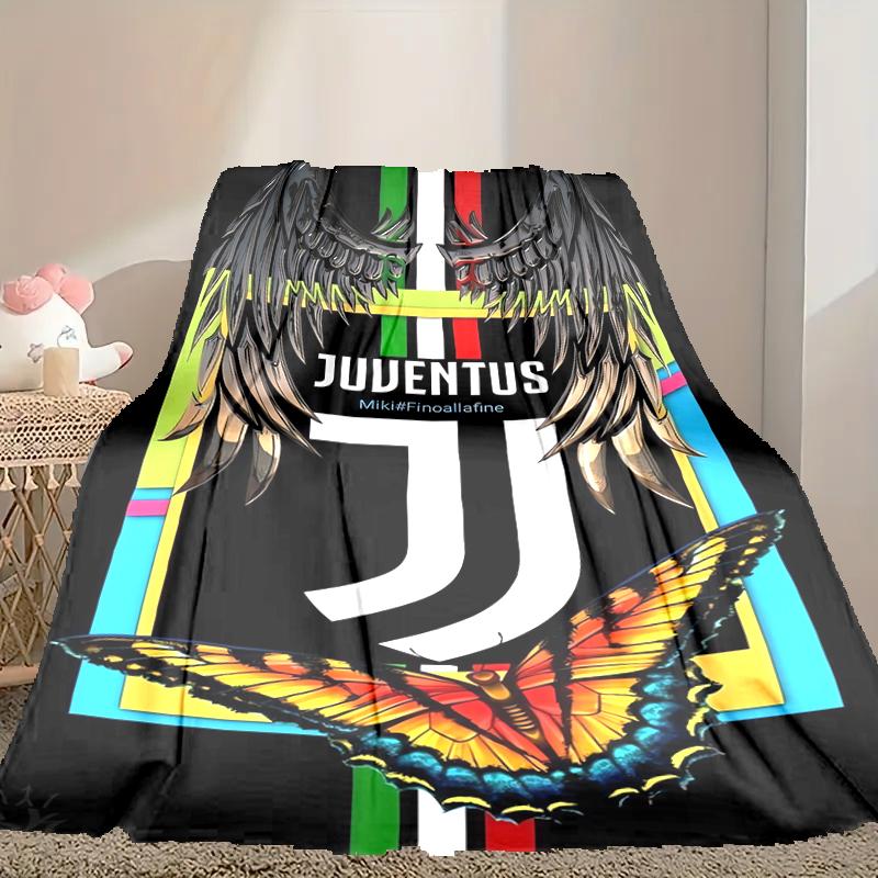Coperta con Motivo del Football Club Juventus, Coperta Accogliente per il Comfort in Tutte le Stagioni su Divani, Letti, Ufficio, Auto, Campeggio e Viaggi