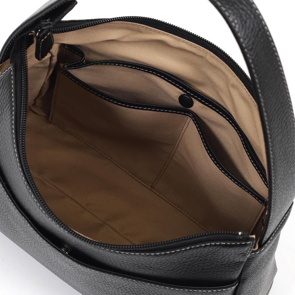 2-Wege-Tasche mit Schultergurt Beige Stitch 15521 [Kitamura] Halb-Schulter Y-1377 Damen Schwarz/Sand [Schwarz]