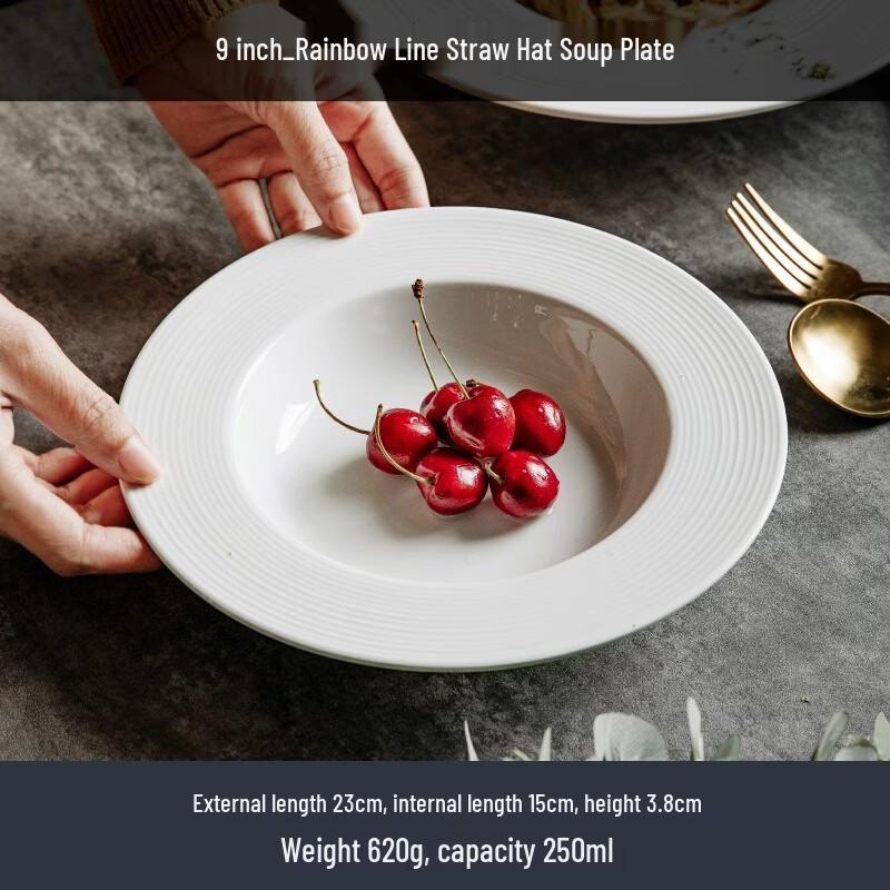 Nordic Pure White Ceramic Pasta & Soup Plate