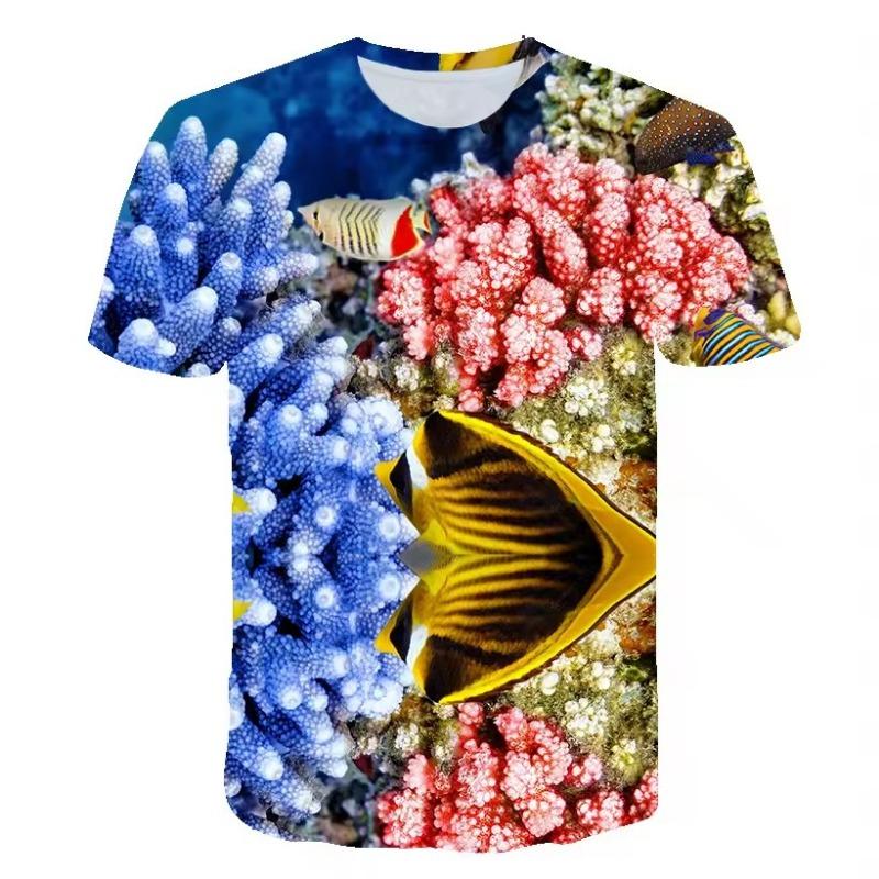 Summer Dolphin Fish 3D Print T-Shirts Men Women Short Sleeve Vacation T Shirt Oversized Harajuku Tees Top Clothing