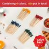 1600Pcs Toothpicks for Appetizers, 2.5 Inch Cocktail Picks with Assorted Colors, Wooden Food Toothpicks for Appetizers Cocktail Fruit Club Sandwiches