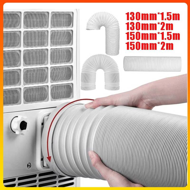 Mangueira de Exaustão de Condicionador Portátil Universal Flexível de 1,5/2M Peças de Reposição para Tubo de Ventilação de Exaustão de Ar Condicionado Móvel