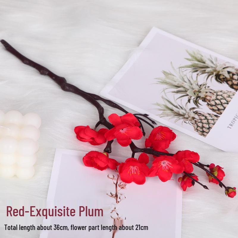 

Artificial Plum Blossom and Peach Flower Arrangement for Home Decor - Waxed Branch Ornamental Bouquet