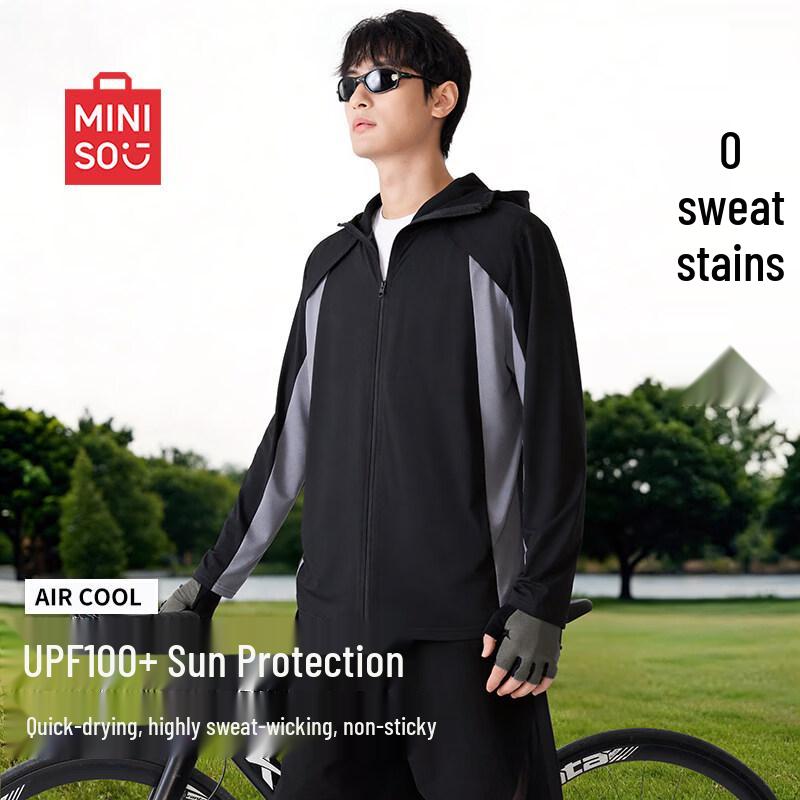 

MINISO Men s UPF100+ Sun Protection Quick-Dry Cooling Hooded Jacket L