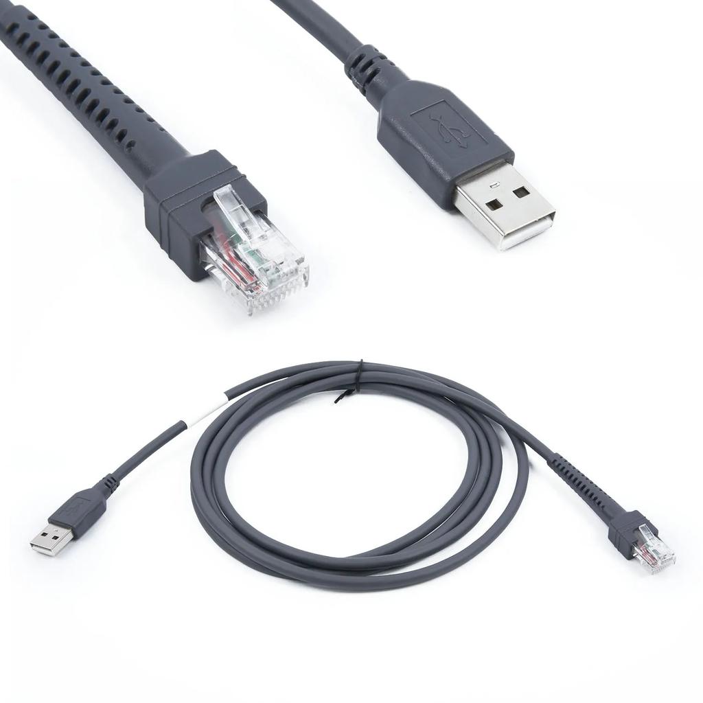 1pc Serial Cable 6.6ft USB Cable For LS1203 LS2208 LS4208 AP DS9208 Computers Connectors Symbol Barcode Scanner