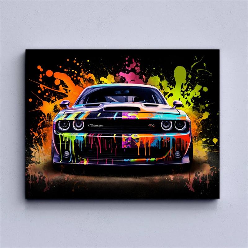 Hot Colorful Neon C8 Luxury Car Press Quality Poster Aesthetics Art Home Wall Canvas Home Driver Room Garage Living Decor Design