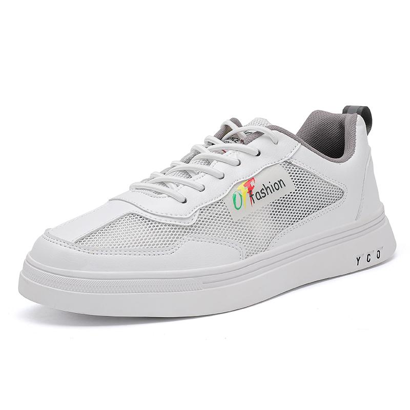 Men White Mesh Tennis Sneakers Summer Sports Skateboarding Shoes Students School Running Shoes Plus Size