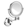LED Bathroom Vanity Mirror with Folding Makeup Light - Wall-Mounted for Home & Hotel Use