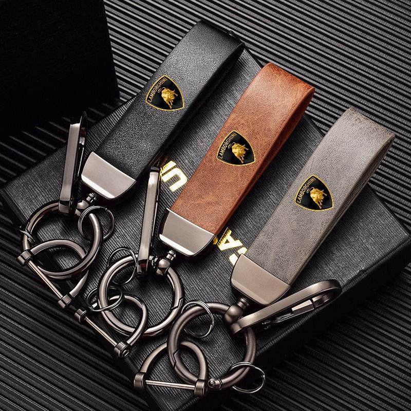 New Car Key Rings Suede Keychain Auto Keyrings Holder For Lamborghini Urus Huracan Aventador Premium Key Chain Accessories