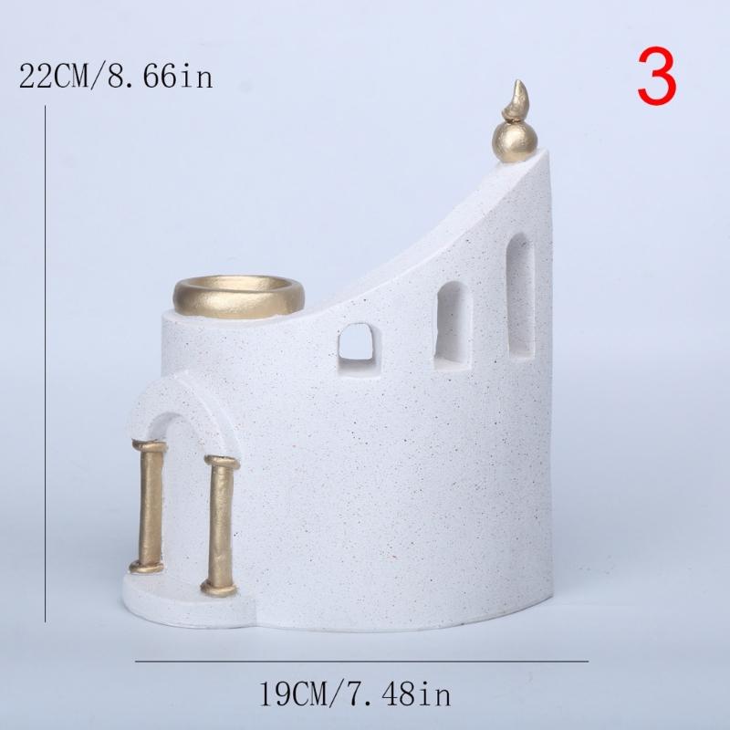Resin Castles Figurine Ornament Eid Ramadans Festival Tabletop and Shelf Diplay Decors for Interior Decoration Purposes
