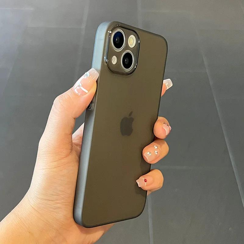 Luxury Matte Transparent Silicone Case For iPhone 15 14 13 12 Mini 11 Pro Xs Max X Xr Se 2 3 7 8 Plus Ultra Thin Soft Back Cover