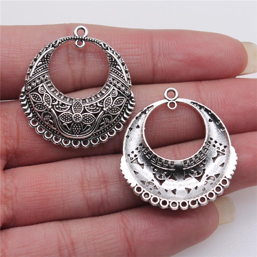 6pcs Antique Silver Color Earring Connector Charms For Jewelry Making Charms Earring Connector Jewelry Findings DIY
