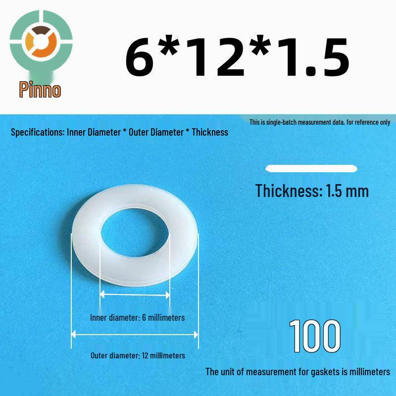 Thickened Nylon Plastic Flat Washer: Hard Plastic Gasket M2-M16
