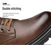 2024 Men's Winter Leather Shoes: Warm, Non-slip, Velcro, Thick Sole, Casual British Workwear Style
