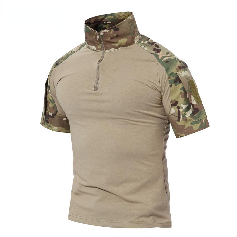 Men Summer T Shirts Airsoft Army Tactical T Shirt Short Sleeve Military Camouflage Cotton Tee Shirts Paintball Clothing
