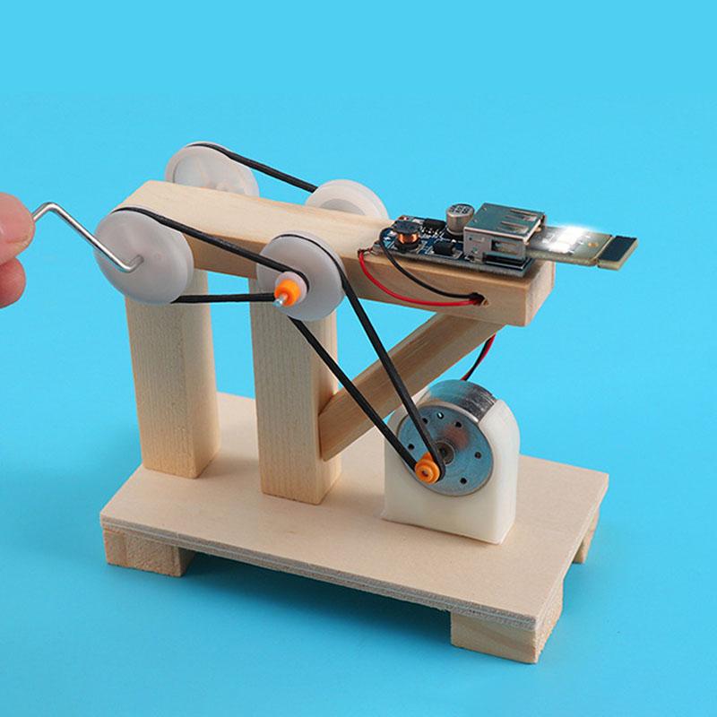 Hand cranked generator fun scientific experiment small invention children's toy DIY small production handmade puzzle childrentoy