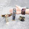 Multi Layer Geometric Hollow Bangle PU Leather Ethnic Style Woman Versatile Bangle Jewelry Accessory