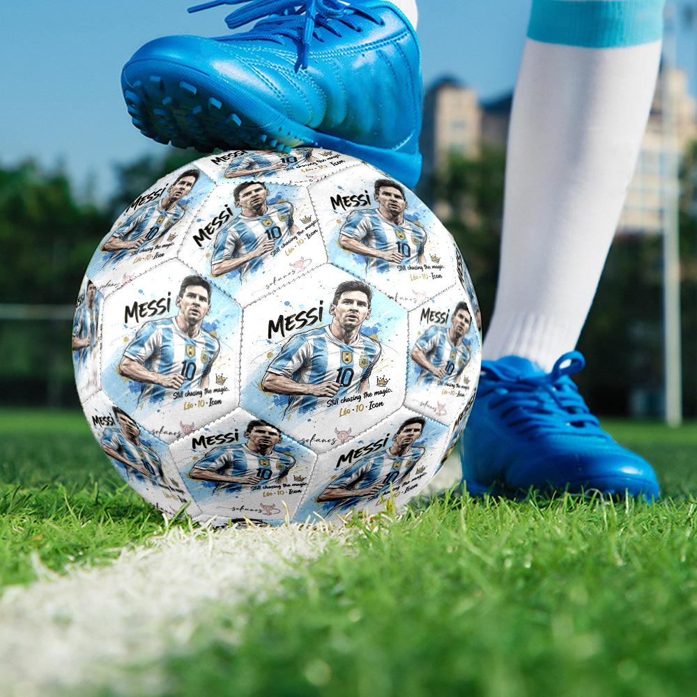 Golden Messi Glory Size 5 Soccer Balls, High-Quality, Anti-Slip, Protective Football, a Unique Gift Suitable for Birthdays, Christmas