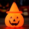 Halloween Pumpkin Night Light, LED Light-up Witch Hat Pumpkin, Spooky Cartoon Pumpkin Table Lamp for Holiday Party Decoration