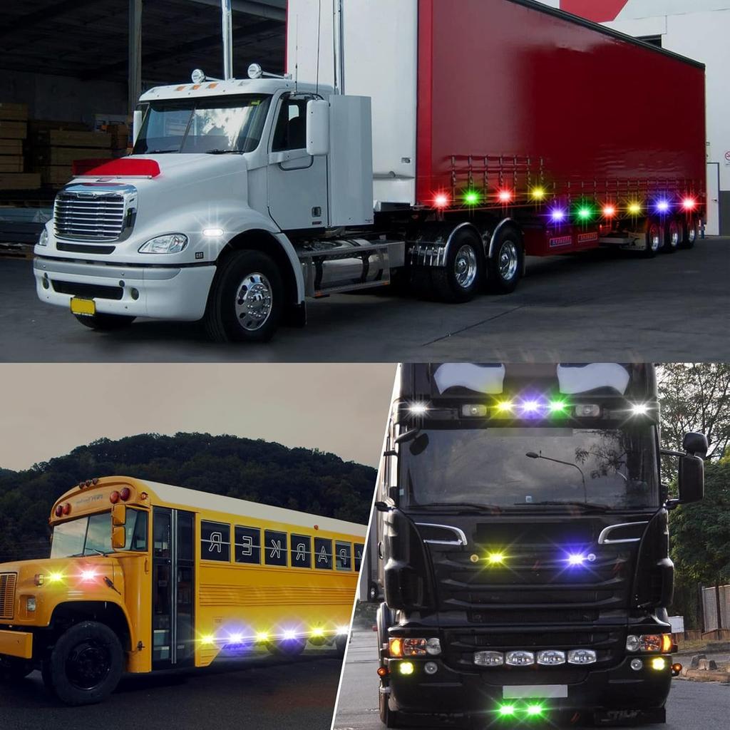 Biqing 4pcs Side Marker Lamp Blue 24v,Truck Marker Lamp LED,Suitable for Truck/Pickup/Caravan/RV/Bus/Boat