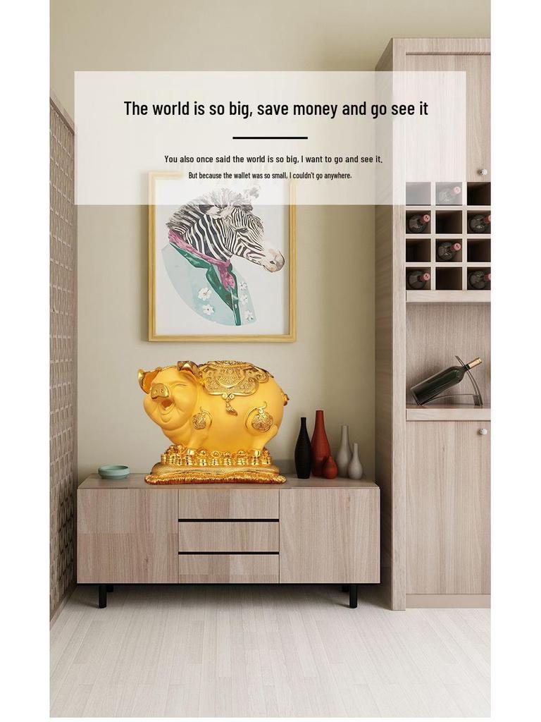 Gold Pig Coin Bank: Wealth-Attracting Figurine for All Ages - Perfect Year of the Pig or Birthday Gift