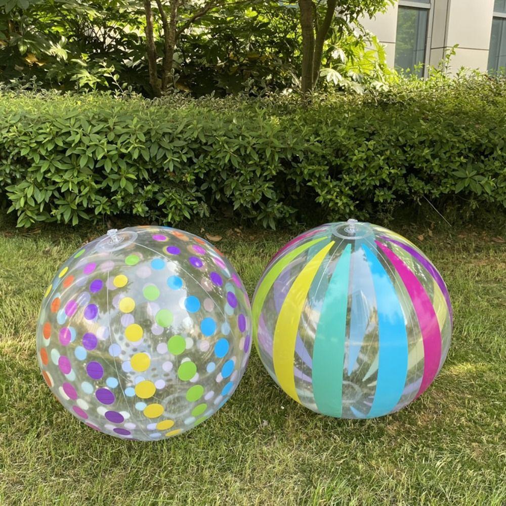 Transparent Stripe PVC Pool Toy Outdoor Beach Inflatable Toys Inflatable Beach Balls  Water Toy
