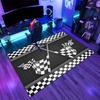 Racing Flag Theme Carpet Crystal Velvet, Decorate Your Living Room with Soft and Washable Carpet - Suitable for Outdoor,