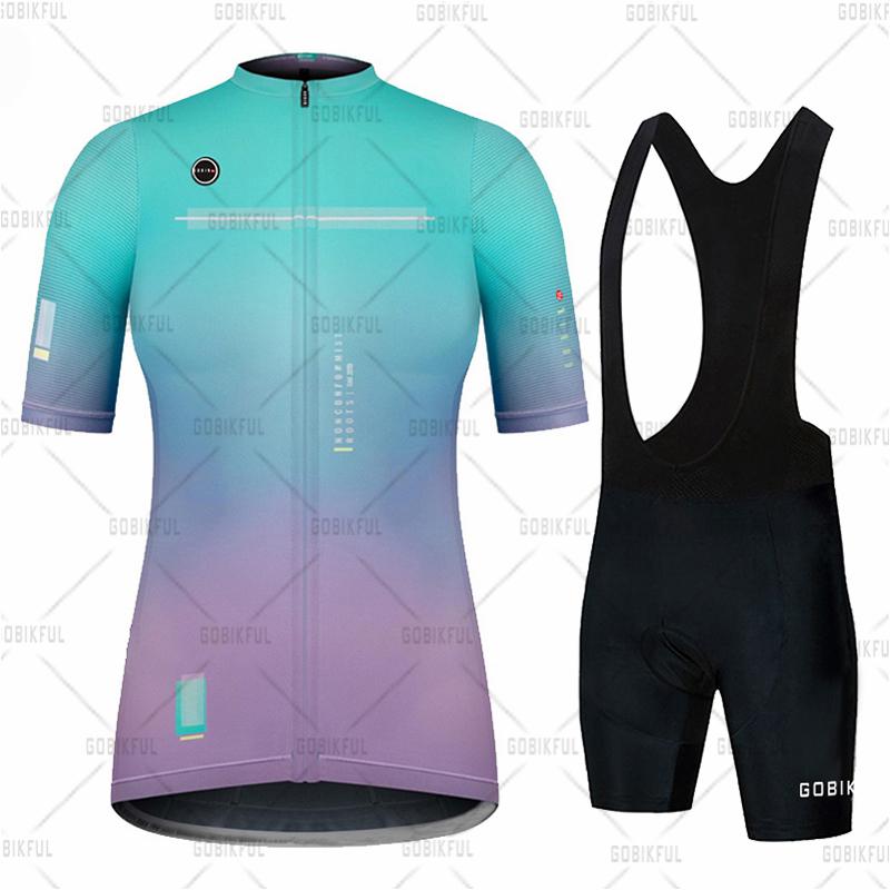 Womens Cycling Jersey Bib Shorts Sets Wear Racing Bike Clothing Kits Feminino Bicycle Clothes Suits Riding 2026 Summer Breathable Cycling Suit Set