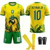 Brasilianischer Papagei Sonderedition Fußballtrikot Nationalmannschaft Trikot 10 Neymar Fan-Version Trainingskleidung Erwachsene Jugend Atmungsaktiv Schnelltrocknend