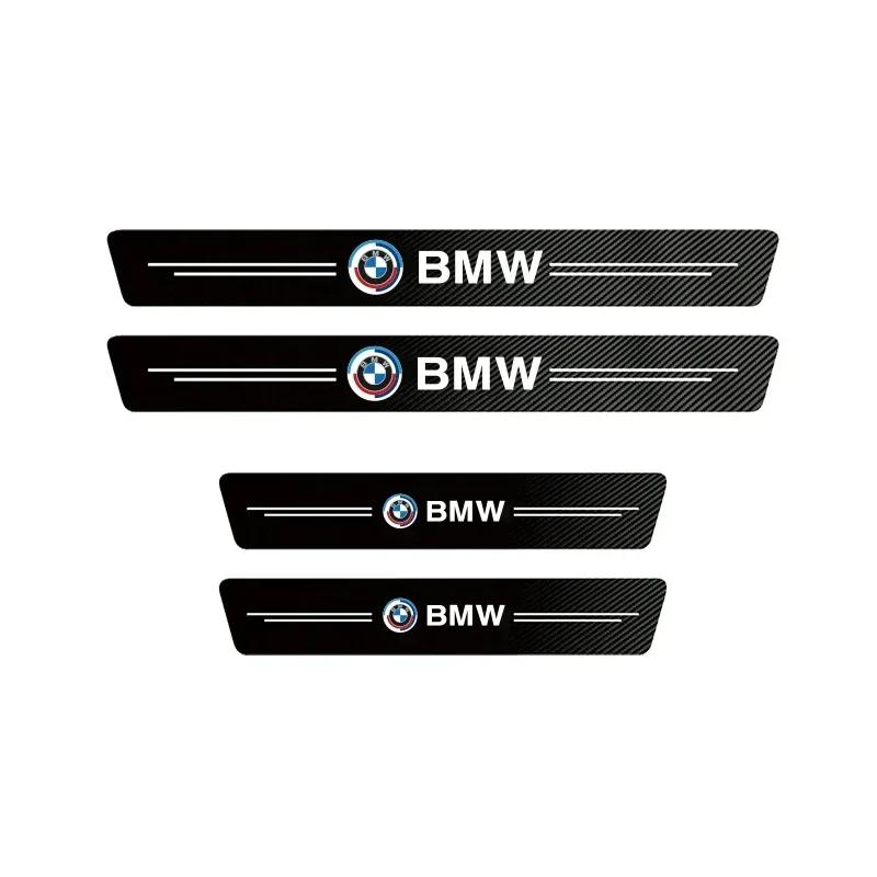 Hot 2025 1/4/5Pcs Leather Car Door Sill Protector Carbon Fiber Sill Strip For BMW 50th G07 G06 G02 G01 F48 F39 G42 G26 F01 F02 G