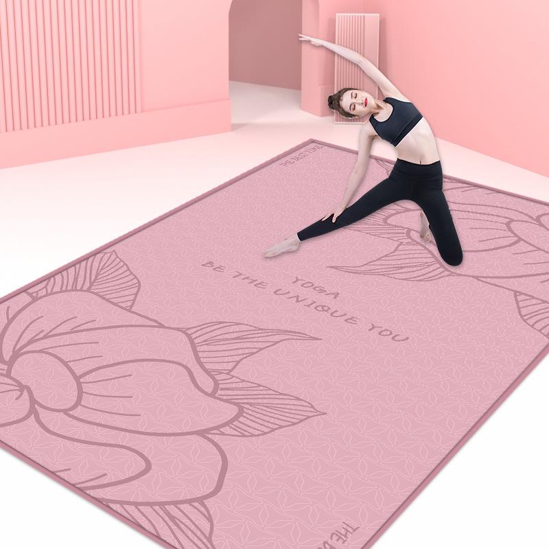 

Нескользящий амортизирующий коврик для йоги и фитнеса - очень длинный и широкий для мужчин и женщин 120x160 cm