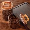 New Handle Wooden Cover High Borosilicate Glass Tea Storage Tank for Coffee Beans Dried Fruits Kitchen Spice