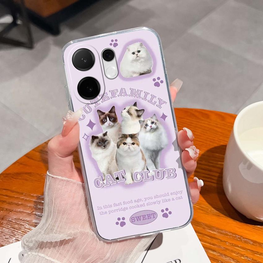 Casing For Vivo V60 V40 Lite V30e Y38 Y39 Y78 X200 Ulta X200s Case Cute Rabbit Panda Dog Back Covers TPU Silicone Soft Clear Phone Bags For Vivo Shell