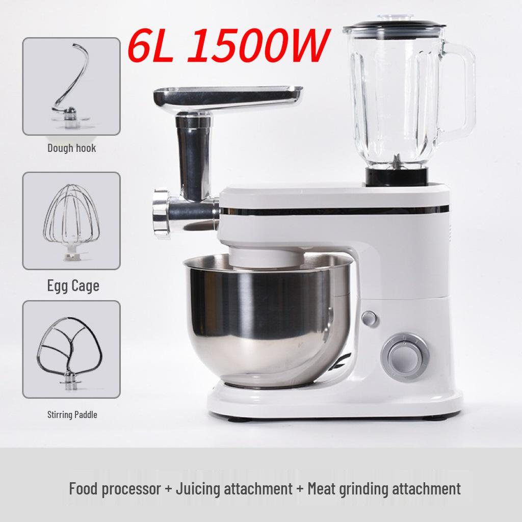 110V Multi-Function Automatic Chef Machine: Dough Kneader, Mixer, Blender, Meat Grinder, Juicer