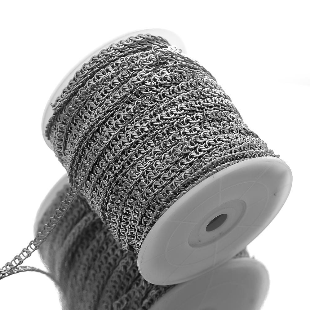 1meter Stainless Steel Flat Link Chain Gold Color  Italian Chains for DIY Jewelry Making Bracelet Findings Necklaces Supplies