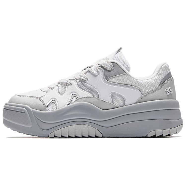 Anta Wave Fashion Trend Non-Slip Shock Absorbing Wear-Resistant Low-Top Skate Shoes Women sneaker Pure-White Limestone 922538003-2