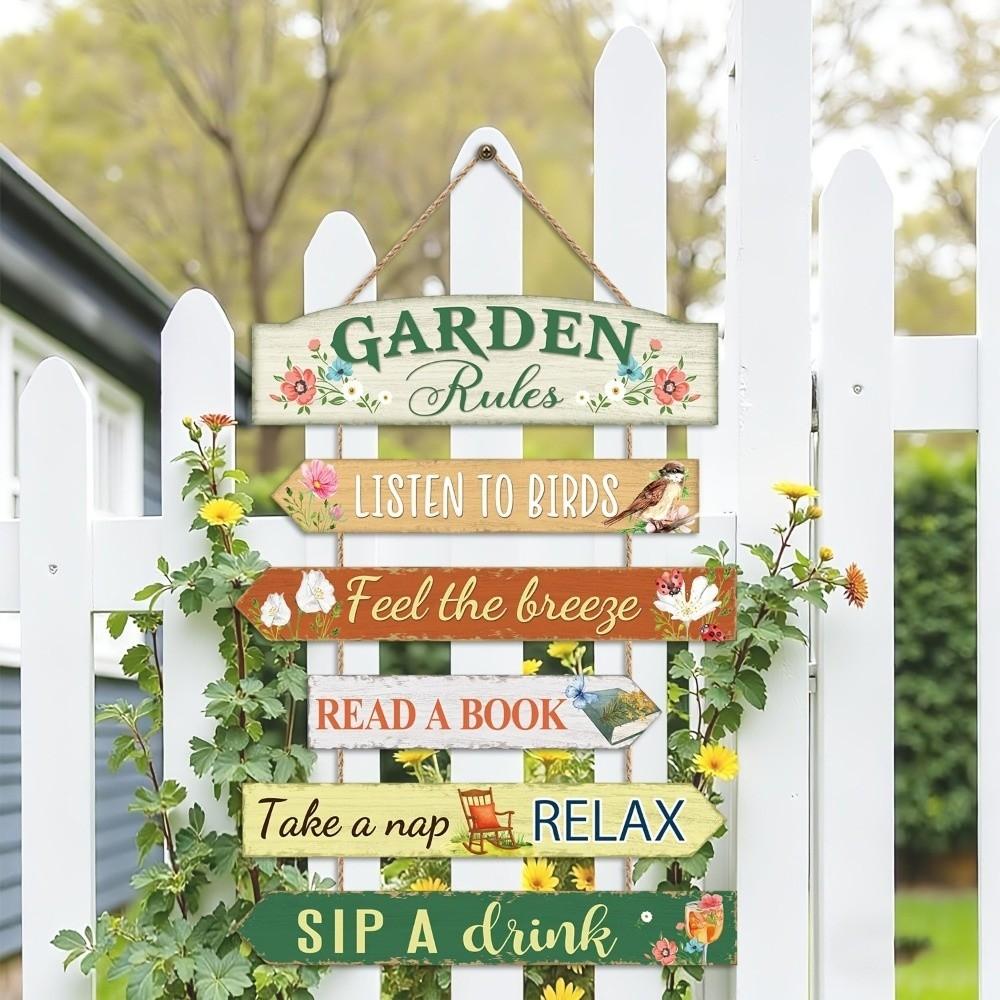 Retro Rustic Porch Wall Plaque Floral Print Funny Sign for Garden Lovers  Birthday Gift