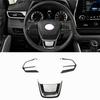 Carbon Fiber 3X Steering Wheel Decor Cover Trim For Toyota Highlander 2021-2024