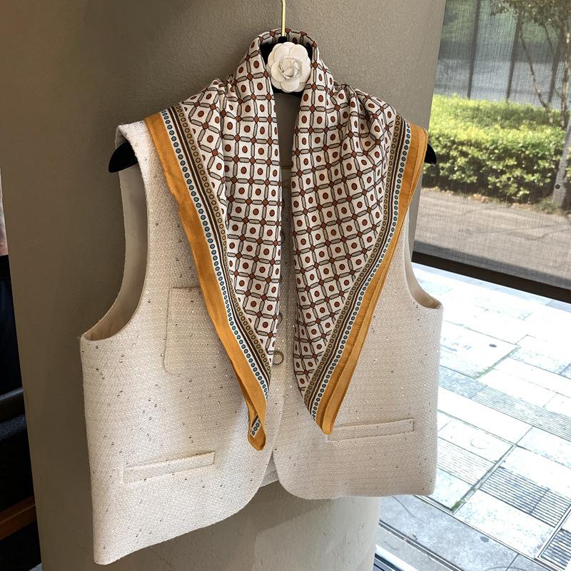 Stylish Polka Dot Plaid Versatile Neck Scarf Comfortable Decorative Neck Wear For Women