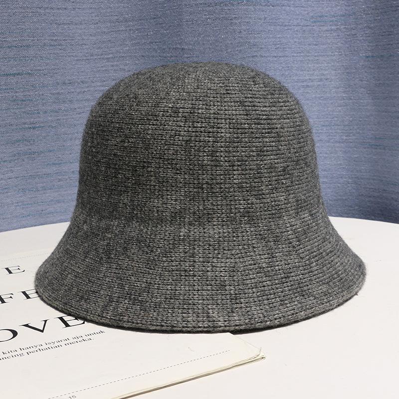 Autumn and Winter Korean Style Knitted Fisherman Hat Japanese Style Casual Wool Bucket Hat Warm Basin Hat