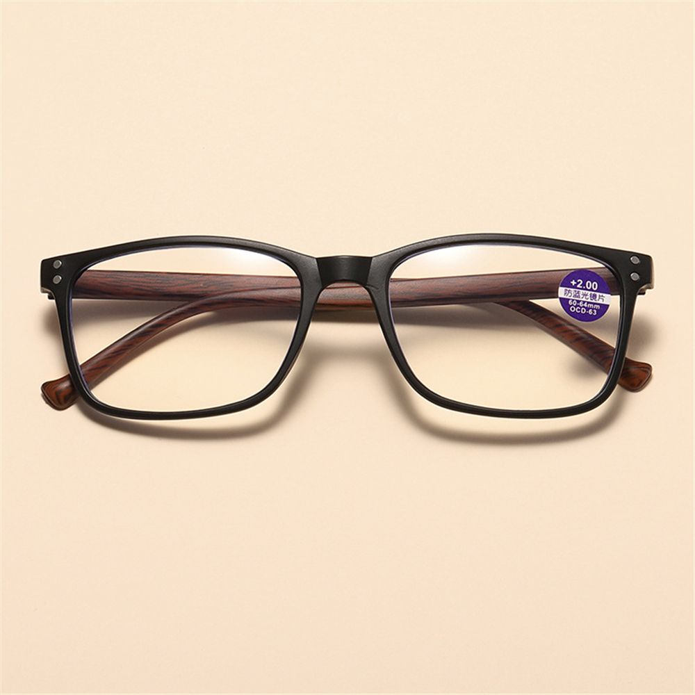 Wood Grain Shape Anti-Uv Blue Ray Reading Glasses Unisex Pc Frame Presbyopic Eyeglasses Far Sight Eyewear Strength +1.00~+4.00