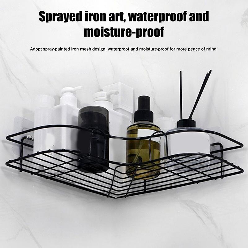 Bathroom Triangular Shelf No Drilling Required Wall-Mounted Kitchen Storage Rack