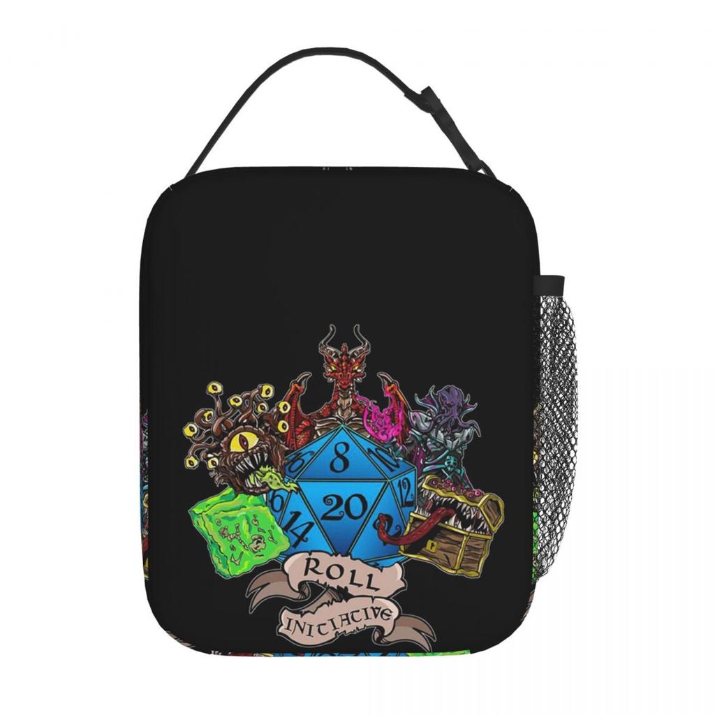 Roll Initiative Dungeon And Dragon Insulated Lunch Bag for Kids School Cooler Thermal Food Box Tote  Lunch Boxes Container