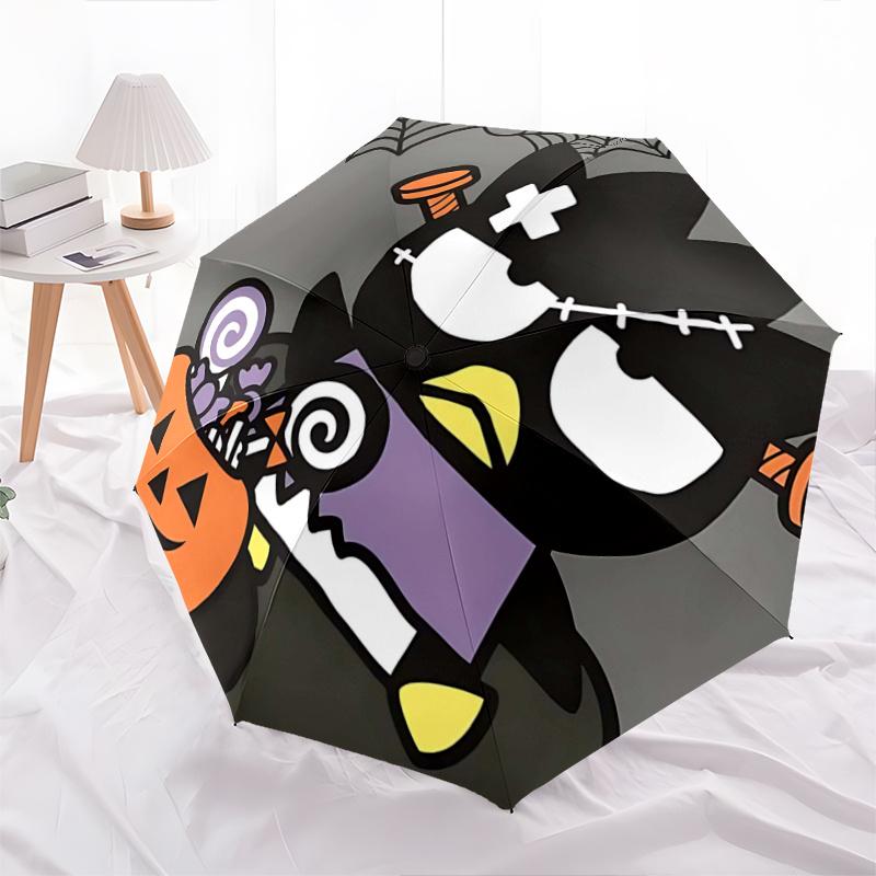 

1pc Halloween Frankenstein Automatic Opening Umbrella - Portable Tri-Fold Design with 8-Bone Iron Frame, Perfect for Outdoor Use, Festive Gift for Fan