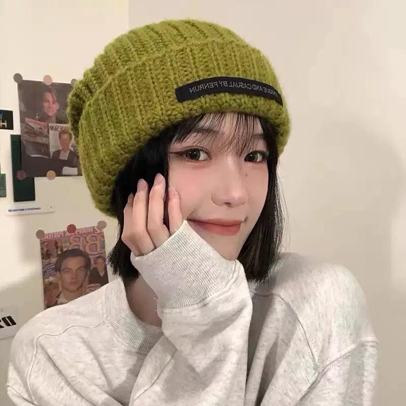 Japanese-Korean Soft Knitted Slouchy Hat for Women, Autumn/Winter Warmth, Fits Large Head, Cold Protection